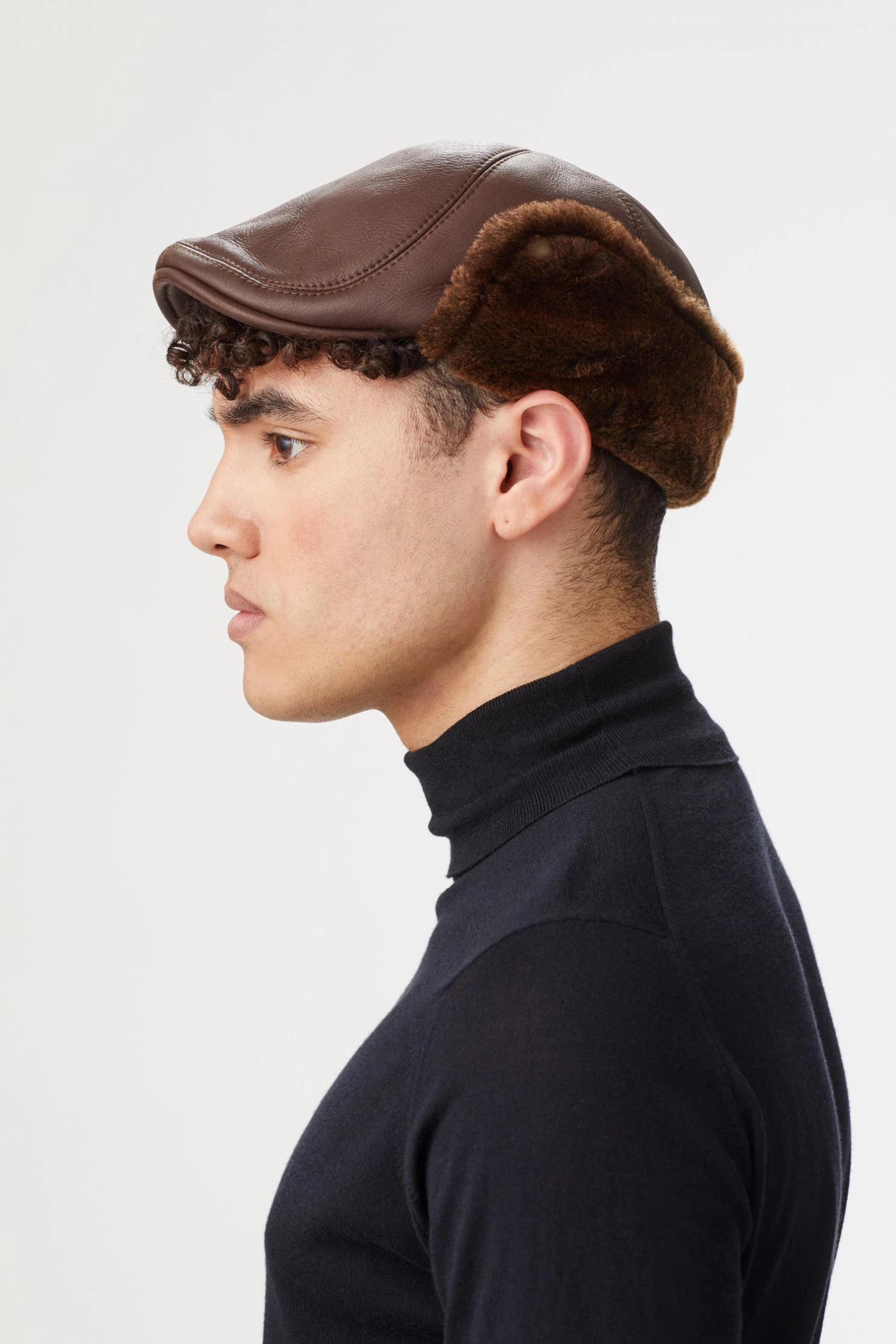 Alberta Leather Flat Cap - Image 5