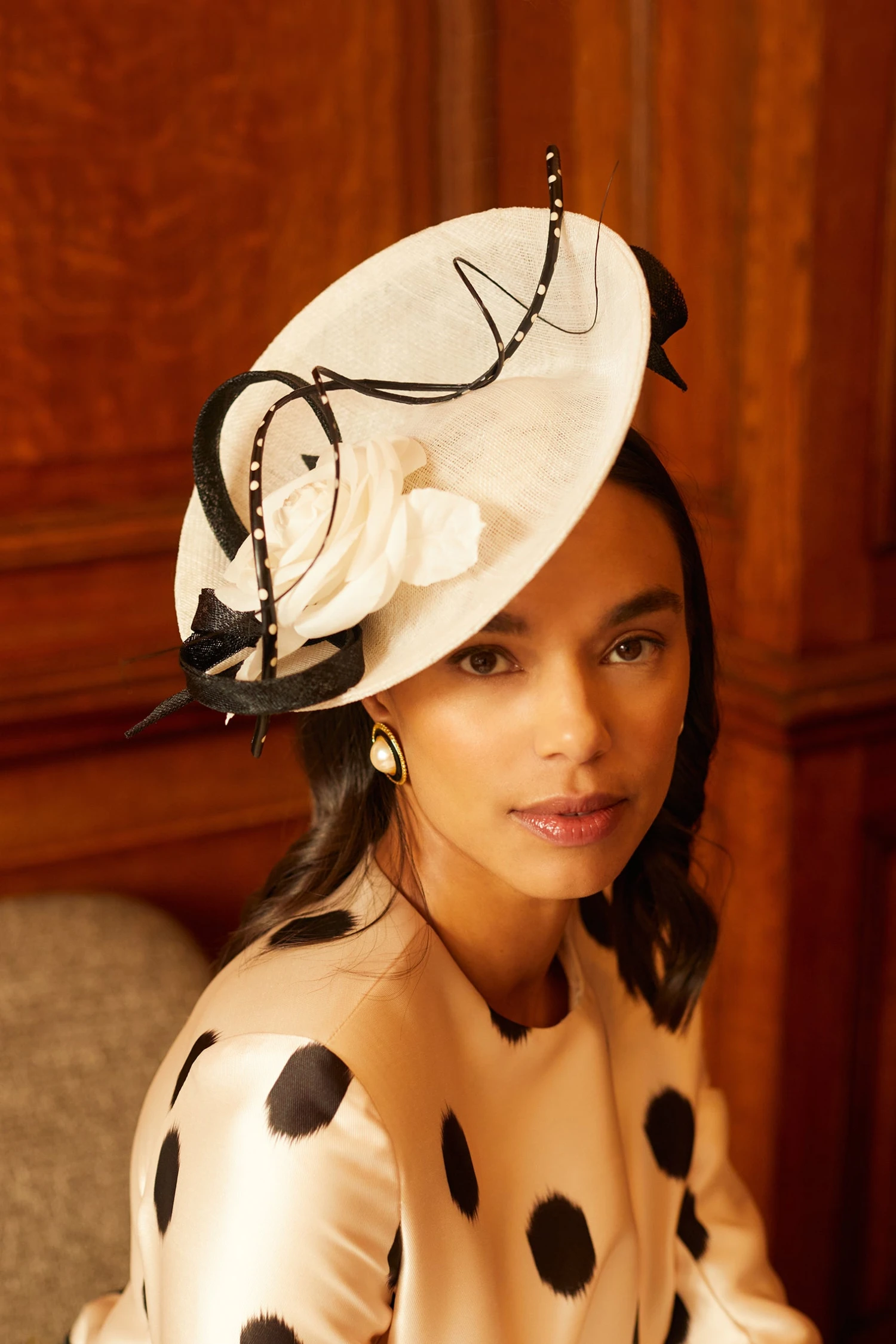 Assam White And Black Saucer Hat - Image 2