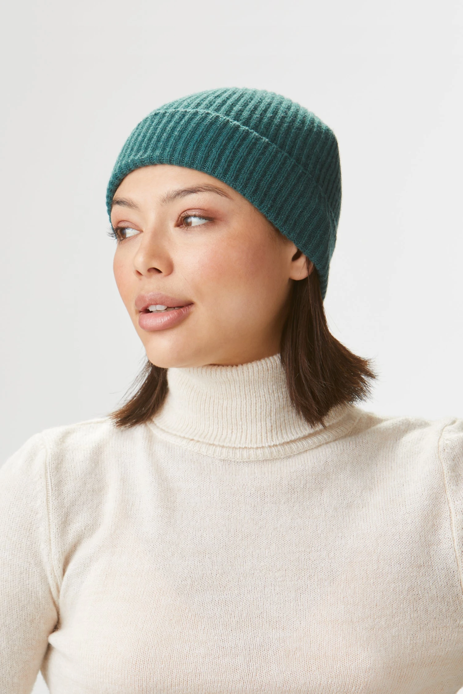 Green Cashmere Ski Beanie - Image 2