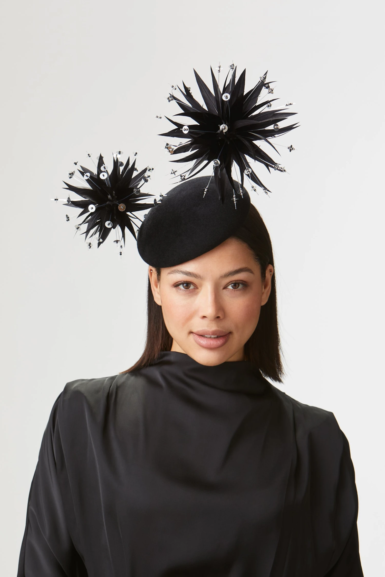 Harlow Black Button Hat - Image 3